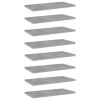 Bookshelf Boards 8 pcs Concrete Gray 15.7"x7.9"x0.6" Engineered Wood