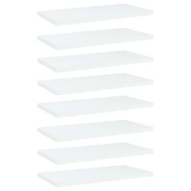 Bookshelf Boards 8 pcs White 15.7"x7.9"x0.6" Engineered Wood