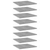 Bookshelf Boards 8 pcs Concrete Gray 15.7"x15.7"x0.6" Engineered Wood
