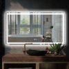 LED Bathroom Vanity Mirror with Light,55*30 inch, Anti Fog, Dimmable,Color Temper 5000K,Backlit + Front Lit,Both Vertical and Horizontal Wall Mounted