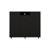DEPOT E-SHOP Milano Double Door Cabinet Dresser, Two Drawers, Four Interior Shelves, Rod, Black