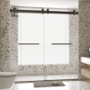 68-72 inches *76 inches Frameless Double Sliding Soft-Close Shower Door, 3/8 inches (10mm) Thick SGCC Tempered Glass Door with Explosion-Proof Film, M
