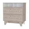 Aaron 2-Drawer 2-Shelf Dresser Light Gray