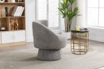 360 Degree Swivel Cuddle Barrel Accent Chairs, Round Armchairs with Wide Upholstered, Fluffy Fabric Chair for Living Room, Bedroom, Office, Waiting Ro