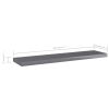 Bookshelf Boards 4 pcs High Gloss Gray 15.7"x3.9"x0.6" Engineered Wood