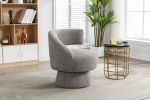 360 Degree Swivel Cuddle Barrel Accent Chairs, Round Armchairs with Wide Upholstered, Fluffy Fabric Chair for Living Room, Bedroom, Office, Waiting Ro