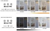 Extra Large LED Bathroom Mirror with 3 Color Aluminum Framed Wall Mirror Full Body Mirror with Lights, Vertical Horizontal Hanging Aluminum Framed Mir