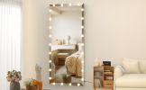 Hollywood Full Length Mirror with Lights Oversized Full Body Vanity Mirror with 3 Color Modes Lighted Large Standing Floor Mirror for Dressing Room Be