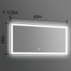LED Bathroom Vanity Mirror with Light,60*36 inch, Anti Fog, Dimmable,Color Temper 5000K,Backlit + Front Lit,Both Vertical and Horizontal Wall Mounted