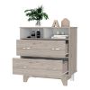 Aaron 2-Drawer 2-Shelf Dresser Light Gray
