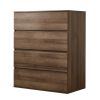 Liv Four-Drawer Contemporary Wood Chest in Walnut Brown