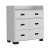 Alyn Dresser, Four Legs, Four Drawers, One Double Drawer, Superior Top -White