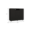 DEPOT E-SHOP Milano Double Door Cabinet Dresser, Two Drawers, Four Interior Shelves, Rod, Black
