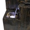15.7inches Poly-resin Artificial Wood Indoor Tabletop Water Fountain with LED Light for Home and Office Soothing Decoration