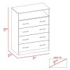 Peru L Four Drawer Dresser, Superior Top, One Open Shelf -Light Gray / White