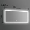 LED Bathroom Vanity Mirror with Light,55*30 inch, Anti Fog, Dimmable,Color Temper 5000K,Backlit + Front Lit,Both Vertical and Horizontal Wall Mounted