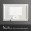LED Bathroom Vanity Mirror with Light,28*36 inch, Anti Fog, Dimmable,Color Temper 5000K,Backlit + Front Lit,Both Vertical and Horizontal Wall Mounted