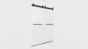 68-72 inches *76 inches Frameless Double Sliding Soft-Close Shower Door, 3/8 inches (10mm) Thick SGCC Tempered Glass Door with Explosion-Proof Film, M