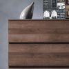 Liv Four-Drawer Contemporary Wood Chest in Walnut Brown