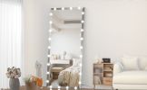 Hollywood Full Length Mirror with Lights Oversized Full Body Vanity Mirror with 3 Color Modes Lighted Large Standing Floor Mirror for Dressing Room Be