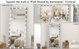 Hollywood Full Length Mirror with Lights Oversized Full Body Vanity Mirror with 3 Color Modes Lighted Large Standing Floor Mirror for Dressing Room Be