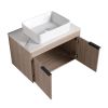 30 " Modern Design Float Bathroom Vanity With Ceramic Basin Set;  Wall Mounted White Oak Vanity With Soft Close Door; KD-Packing;  KD-Packing;  2 Piec