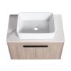 30 " Modern Design Float Bathroom Vanity With Ceramic Basin Set;  Wall Mounted White Oak Vanity With Soft Close Door; KD-Packing;  KD-Packing;  2 Piec