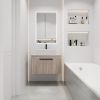 30 " Modern Design Float Bathroom Vanity With Ceramic Basin Set;  Wall Mounted White Oak Vanity With Soft Close Door; KD-Packing;  KD-Packing;  2 Piec