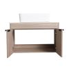 30 " Modern Design Float Bathroom Vanity With Ceramic Basin Set;  Wall Mounted White Oak Vanity With Soft Close Door; KD-Packing;  KD-Packing;  2 Piec