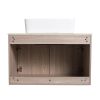 30 " Modern Design Float Bathroom Vanity With Ceramic Basin Set;  Wall Mounted White Oak Vanity With Soft Close Door; KD-Packing;  KD-Packing;  2 Piec